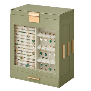 SONGMICS Jewelry Box with Glass Window 5-Layer Jewelry Storage Organizer with 3 Side Drawers - 1 of 4