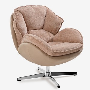 Norman, Upholstered Swivel Lounge Chair,30.31" W x 31.69" D x 32.68" H, khaki - 1 of 4