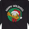 Boys' - Garfield - Happy Holidays Wreath Long Sleeve Graphic T-Shirt - 2 of 4