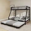 Okak Twin/Full Robust Metal Bunk Bed with Ladders & Rolling Trundle,Contemporary Bed Frame for Bedroom,Dormitory - 4 of 4