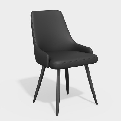 Dexmalle Set of 2 Dining Chairs with Thick Cushion,Black