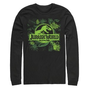 Men's Jurassic World Fern Leaf Logo Long Sleeve Shirt - 1 of 4