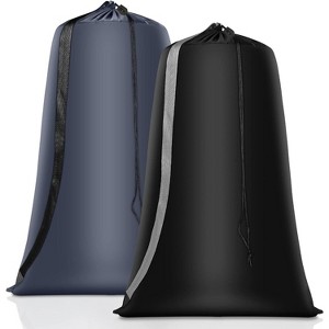 2 Pack XL Heavy Duty Nylon Laundry Bags, Drawstring Closure with Straps, Fits Hamper & Travel - 1 of 4