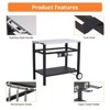 Garvee Outdoor Grill Cart Pizza Oven Stand, BBQ Prep Table with Wheels & Hooks, Side Handle, Double-Shelf Grilling Cart Griddle Cooking Station - 4 of 4