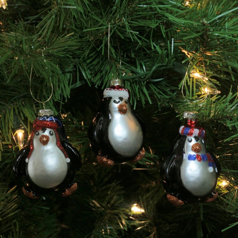 Northlight 3ct Penguin Figure Christmas Ornament Set 3.25" - Black/White, 2 of 4