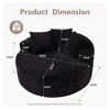 XIZZI Plush Round Sofa for Living Room, Soft Polyester Fabric with Spring & Sponge, 58.26" Circular Cozy Chair in Beige/Gray/Black - Modern Home Deco - 2 of 4
