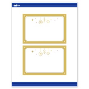 Avery Postcards, 4" x 6", Gold-Metallic Ornaments, Matte, 20ct - 1 of 4