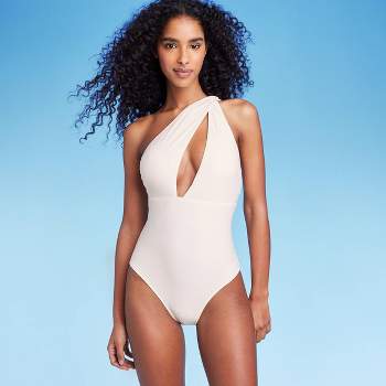 Women's One Shoulder Plunge Cut Out One Piece Swimsuit - Shade & Shore™