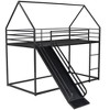 NicBex Bunk Bed Twin over Twin Classic House Shape Bed Frame with Guardrail ,Detachable Design Ladder and Slide, No Spring Box Required - 3 of 4