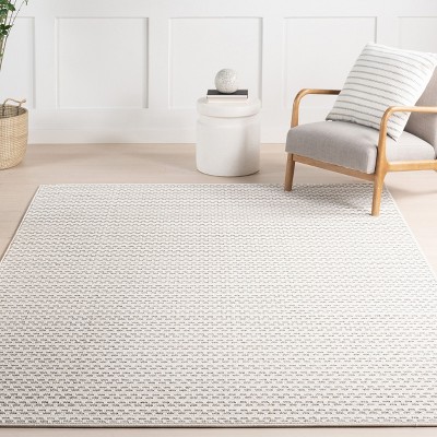 Havanah Cream Geometric 4' x 6' Synthetic Area Rug