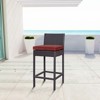 Modway Convene Outdoor Bar Stool – Espresso Currant Wicker Fabric Stool with PE Rattan, Powder-Coated Frame and Foot Pad - 2 of 2