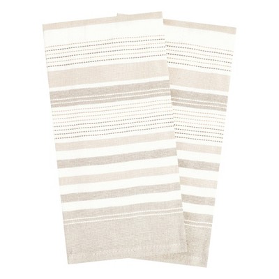 T-fal Dual Terry Stripe Kitchen Towel, 2 Piece Set
