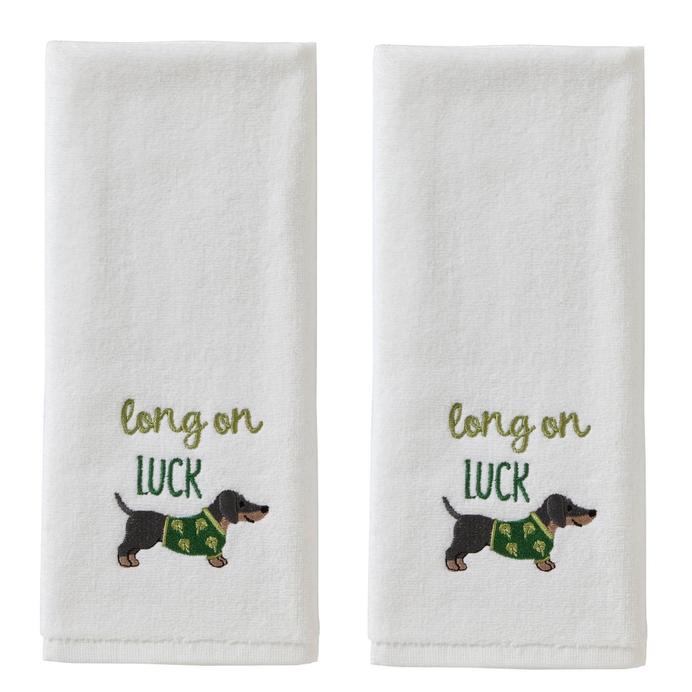 Photos - Towel 2pc 'long on LUCK' Hand  Set - SKL Home: Velour Cotton, Floral Design, Midweight GSM, Machine Washable