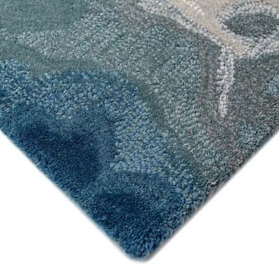 Hand-Tufted Water Blue Wool 5' x 7' Area Rug