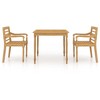 vidaXL 3 Piece Patio Dining Set Solid Teak Wood - 3 of 4