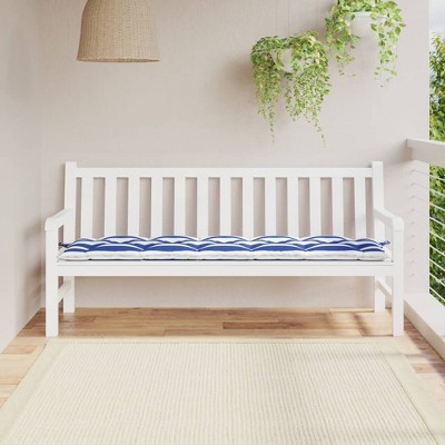 vidaXL Garden Bench Cushion Blue&White Stripe 70.9 in.x19.7 in.x2.8 in. Oxford Fabric