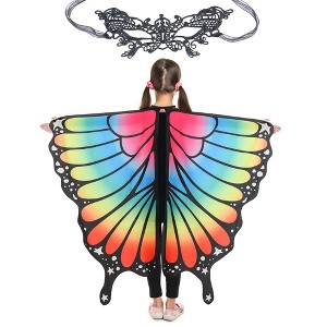 Magifire Butterfly Wings for Girls, Halloween Butterfly Wings, Kids Costume Butterfly Wings Rainbow - 1 of 4