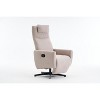 360° Swivel Recliner Chair with With Adjustable Backrest and Footrest, Chenille Upholstered Accent Chair, Blue/Light Gray/Beige-ModernLuxe - 4 of 4