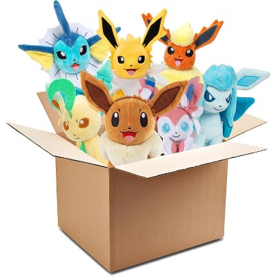 Pokemon 8" Eevee Evolution Plush Mystery Blind Box 2-Pack - Receive 1 Eevee & 1 Random Evolution Figure Toy - Officially Licensed - Gift for Kids - 2+