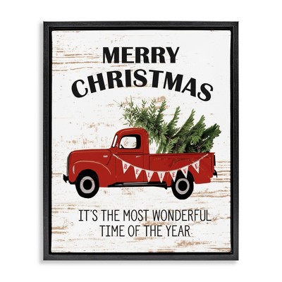 Stupell Industries Christmas Most Wonderful Time Vintage Truck, 17" x 21"
