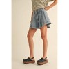 Women's High Waist Flared Denim Skorts - MIOU MUSE - 3 of 3