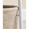 Simple Trending Small Bedside Table with Fabric Basket Matte White + Camel Brown - 4 of 4