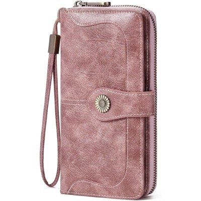 FATMOON Women’s Bifold Wallet - RFID Blocking with 16 Card Slots & Zipper Pocket for Cash, Coins, Credit Cards for Daily Use,Travel