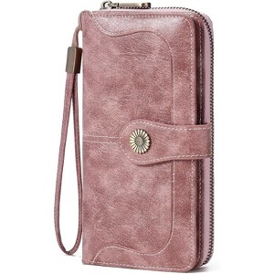 FATMOON Women’s Bifold Wallet - RFID Blocking with 16 Card Slots & Zipper Pocket for Cash, Coins, Credit Cards for Daily Use,Travel - 1 of 4