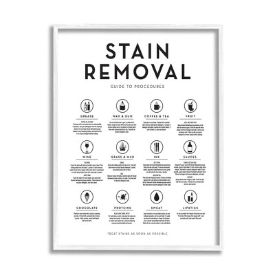 Stupell Modern Laundry Stain Removal Guide Framed Giclee
