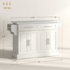 Rolling Kitchen Island with Stainless Steel Top, 2 Drawers, Spice, Knife and Towel Rack and Cabinets - 3 of 4
