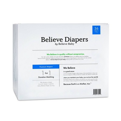 Believe Baby Premium Viscose Made from Bamboo Disposable Diapers (Select Size and Count)