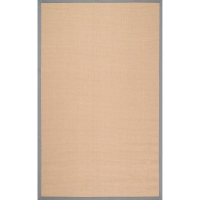 Nuloom Laurel Solid 5x8 Jute Area Rug for Dining Room Rug Neutral Rug Living Room Rug Kitchen, Light Grey