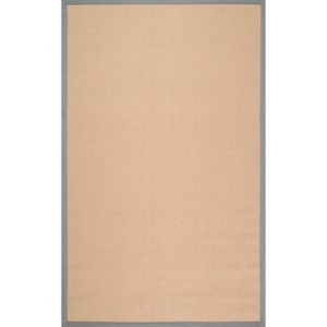 Nuloom Laurel Solid 8x10 Jute Area Rug for Dining Room Rug Neutral Rug Living Room Rug Kitchen, Light Grey - 1 of 3
