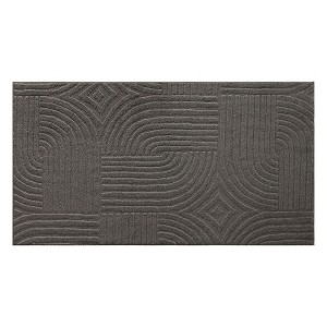 TOWN & COUNTRY EVERYDAY Stone Geo Curve Soft Felt Everwash®, Machine Washable Area Rug with Non-Slip Backing, Geometric Rug, Charcoal Grey, 1'7"x2'11" - 1 of 4