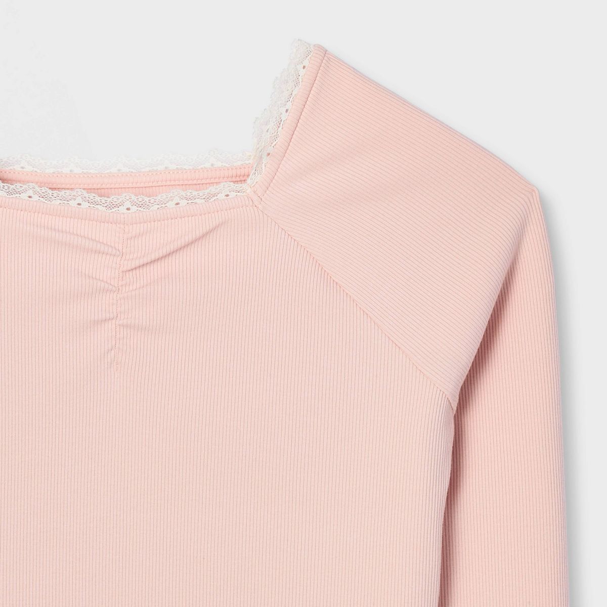 Girls' Long Sleeve Square Neck Ribbed Knit Top - Cat & Jack™ - thumbnail 6