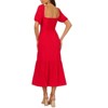 EG PRO Adrianna Papell Women Solid Sweetheart Neckline Smocked Back Puff Short Sleeves Flounce Ruffle - 3 of 4