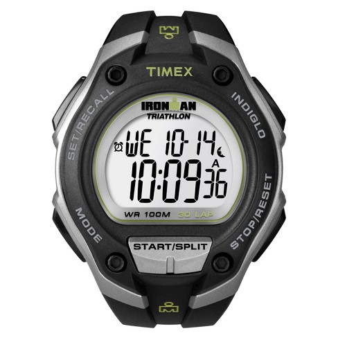 Men's Timex Ironman Classic 30 Lap Digital Watch - Black T5k412jt : Target