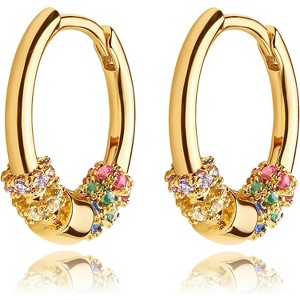 Dremmy Studios CZ Huggie Hoop Earrings | 14K Gold Plated, Chunky & Minimalist Gift - 1 of 4