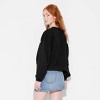 Women's New York Cropped Fleece Graphic Sweatshirt - Black - 2 of 3