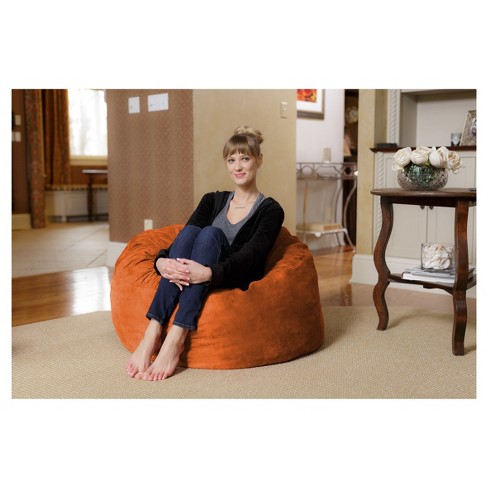 6' Huge Bean Bag Chair With Memory Foam Filling And Washable Cover