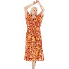 HAPPY BAY Women's House Daily Routine Evening Wear Holiday Casual Loungewear Loose Slit Dress Caftan Long Boho Night Shirts for Women 2X-3X Red, - 3 of 4