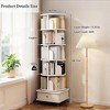 YONWAY 5 Tier Rotating Bookshelf Open Storage Bookcase 360° Display Round Spinning Bookshelf for Bedroom, Living Room, Home, Office - 4 of 4