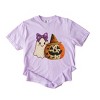 Ghost and Pumpkin Patchwork Print - Womens Garment Dyed Tee - 2 of 4