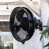 Mule 18 Inch Adjustable Outdoor Wall Mounted Fan with Omni-Reach Extended Arm, 3 Speeds, Damp Rated Adjustable Airflow, Matte Black - 2 of 4