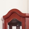 Vynxaria Gleaming Cherry Crown Corner Curio Cabinet - 4 of 4