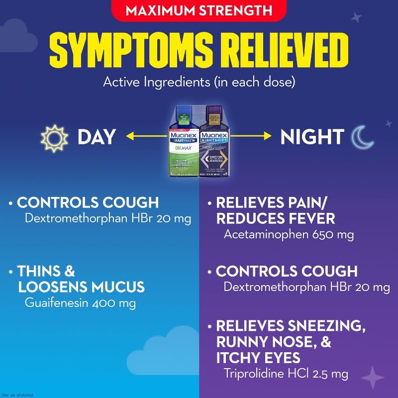 Mucinex DM Max Strength Multi-Symptom Medicine - Day &#38; Night - Liquid - 6fl oz/2ct, 5 of 11