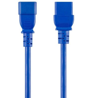 Monoprice Power Cord - 2 Feet - Blue | IEC 60320 C14 to IEC 60320 C19, 14AWG, 15A, SJT, 100-250V, For Powering Computers, Monitors