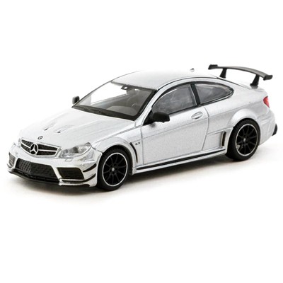 Mercedes-Benz C 63 AMG Coupe Black Series Silver Metallic "Global64" Series 1/64 Diecast Model by Tarmac Works