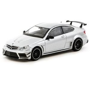 Mercedes-Benz C 63 AMG Coupe Black Series Silver Metallic "Global64" Series 1/64 Diecast Model by Tarmac Works - 1 of 3