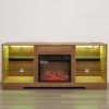 Wooakway 3D Fireplace TV Stand with LED Lights Wood with USB Charging Outlet Modern Television Table Center for TV - 4 of 4